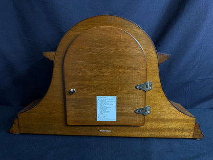 Rhythm "WSM Remington II" Traditional Wooden Chiming & Musical Tambour Mantel Clock with Raised Numerals - CRH216UR06