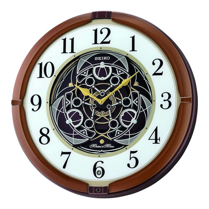 Seiko QXM380BRH “Mechanical” Melodies in Motion Dancing Dial Musical Wall Clock
