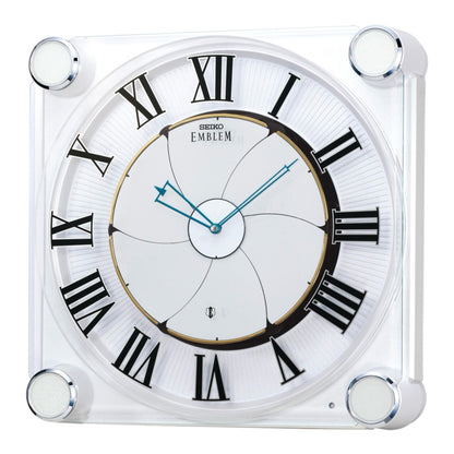NEW! | Seiko EMBLEM AHW446WRH "Grace Elite" Melodies in Motion Musical Wall Clock with Animated Moving Dial