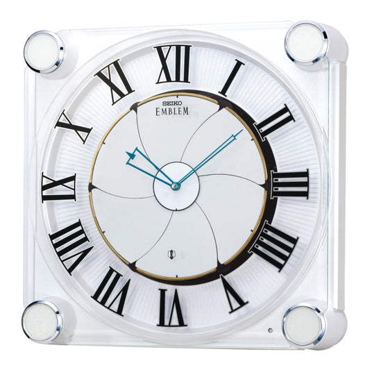 NEW! | Seiko EMBLEM AHW446WRH "Grace Elite" Melodies in Motion Musical Wall Clock with Animated Moving Dial