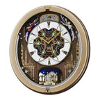 Seiko QXM350GRH "Starry Skyline" Melodies in Motion Dancing Dial Musical Wall Clock with 18 Songs