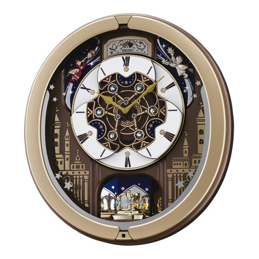 Seiko QXM350GRH "Skyline & Starry Night" Melodies in Motion Dancing Dial Musical Wall Clock
