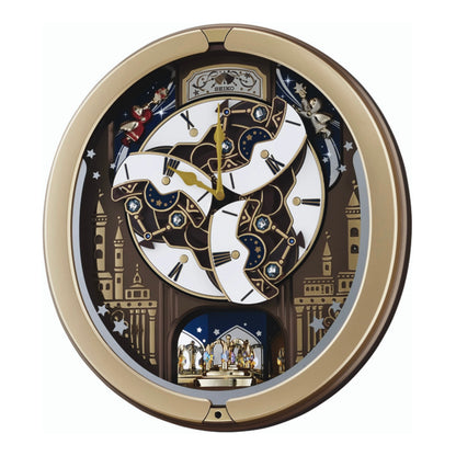 Seiko QXM350GRH "Skyline & Starry Night" Melodies in Motion Dancing Dial Musical Wall Clock