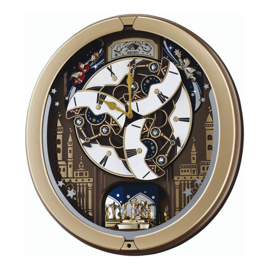 Seiko QXM350GRH "Skyline & Starry Night" Melodies in Motion Dancing Dial Musical Wall Clock