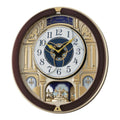 Seiko QXM356BRH "Golden Pillars" Melodies in Motion Dancing Dial Musical Wall Clock with 18 Songs