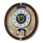 Seiko QXM356BRH "Golden Pillars" Melodies in Motion Dancing Dial Musical Wall Clock with 18 Songs