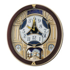 Seiko QXM356BRH "Golden Pillars" Melodies in Motion Dancing Dial Musical Wall Clock with 18 Songs