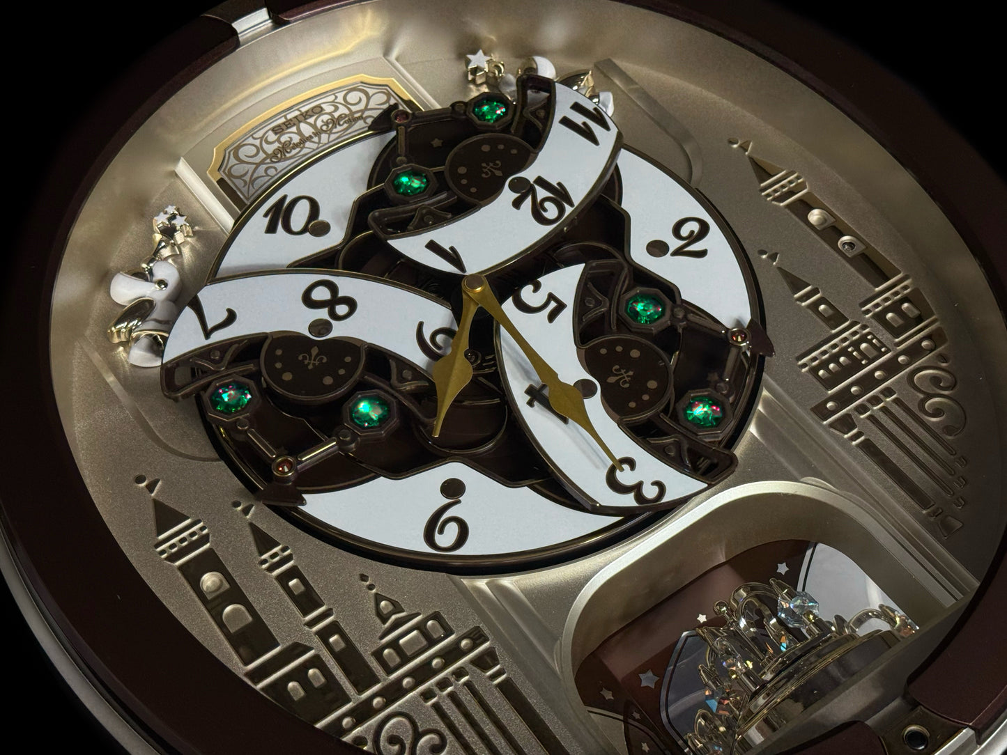 Seiko QXM291BRH "Spring Dance" Melodies in Motion Dancing Dial Musical Wall Clock with 18 Songs