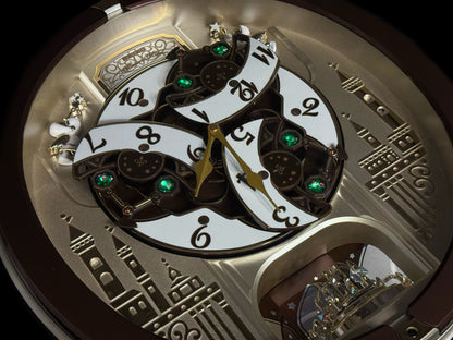 Seiko QXM291BRH "Spring Dance" Melodies in Motion Dancing Dial Musical Wall Clock with 18 Songs