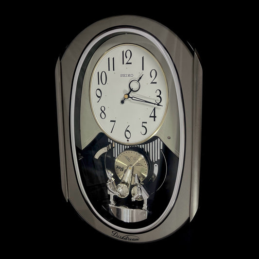 Seiko RE528S "Diskdream Music Box" Musical Motion Wall Clock from Japan with Moving Figurines