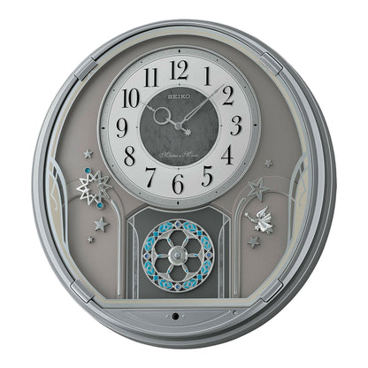 Seiko QXM375SRH "Shooting Stars" Melodies in Motion Musical Decorative Moving Wall Clock with 19 Songs