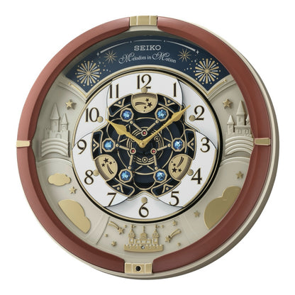 Seiko QXM378BRH “Castle Night” Melodies in Motion Limited Edition Dancing Dial Musical Wall Clock