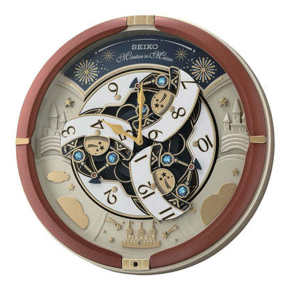 Seiko QXM378BRH “Castle Night” Melodies in Motion Limited Edition Dancing Dial Musical Wall Clock