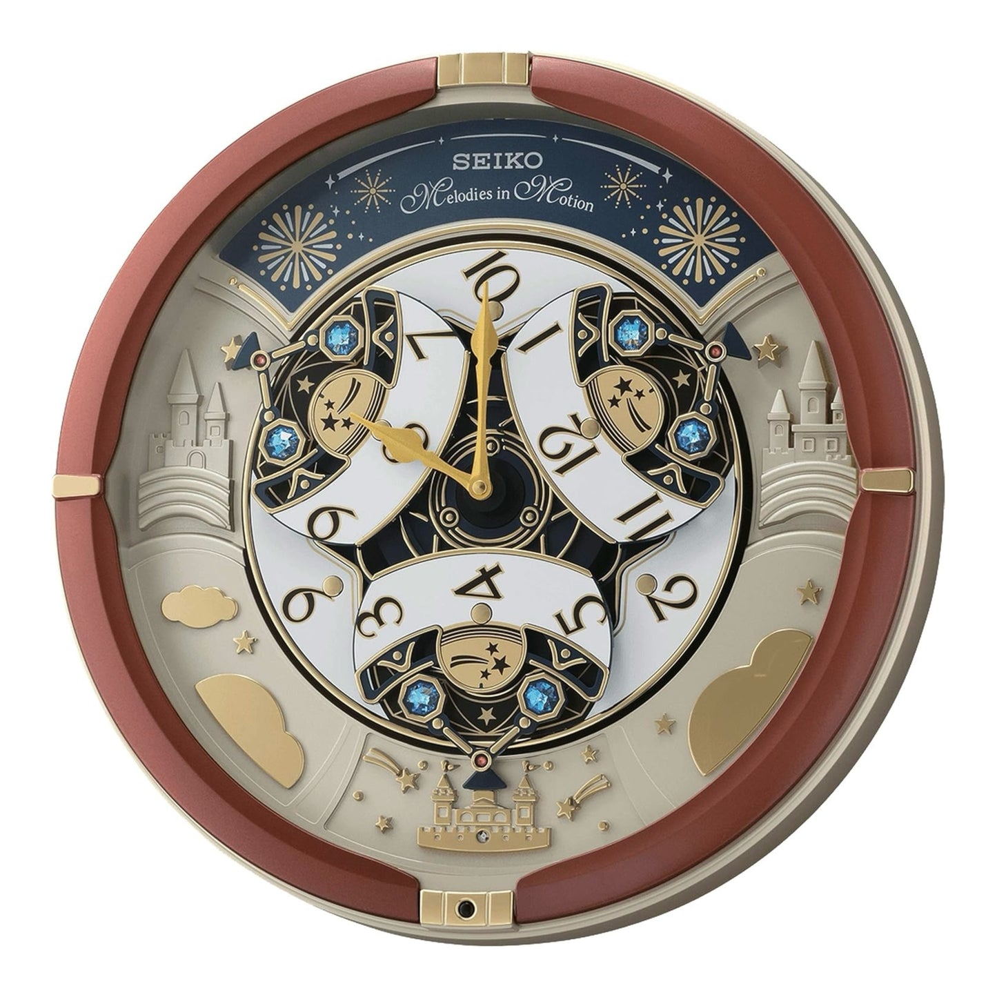 Seiko QXM378BRH “Castle Night” Melodies in Motion Limited Edition Dancing Dial Musical Wall Clock