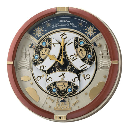 Seiko QXM378BRH “Castle Night” Melodies in Motion Limited Edition Dancing Dial Musical Wall Clock