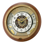 Seiko QXM381BRH “Atlas” Melodies in Motion Dancing Dial Musical Wooden Wall Clock with 18 Songs