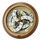 Seiko QXM381BRH “Atlas” Melodies in Motion Dancing Dial Musical Wooden Wall Clock with 18 Songs