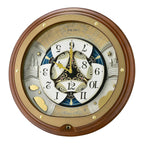 Seiko QXM381BRH “Atlas” Melodies in Motion Dancing Dial Musical Wooden Wall Clock with 18 Songs