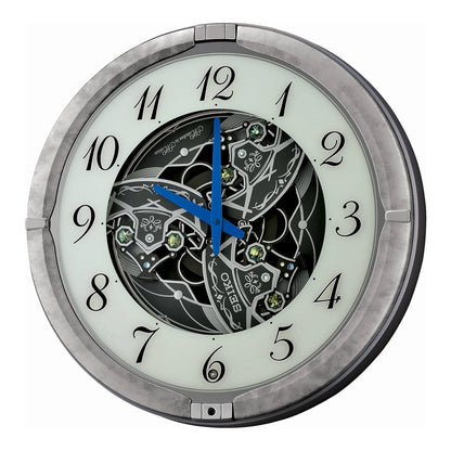 Seiko QXM397SRH “Winter King” Melodies in Motion Dancing Dial Musical Wall Clock