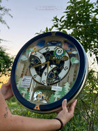 Seiko QXM398LRH “Blue Pine Fantasy” Melodies in Motion Dancing Dial Musical Wall Clock with 40 Songs