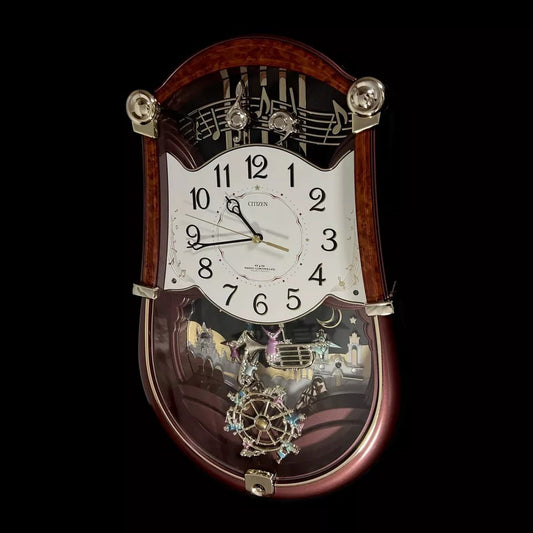 Citizen (Rhythm) "Pal Muse Rondeau B" Musical Motion Decorative Pendulum Wall Clock from Japan - 4MN401-B23