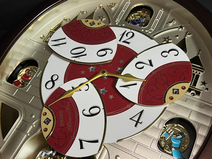 Seiko QXM565BRH "2016 Special Collector's Edition" Melodies in Motion Dancing Dial Musical Wall Clock with Music by The Beatles