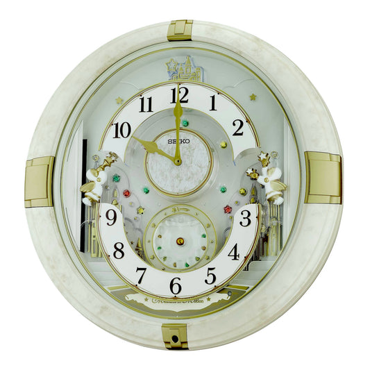 Seiko QXM603WRH “Winter Angels” Melodies in Motion Moving Dial Musical Wall Clock