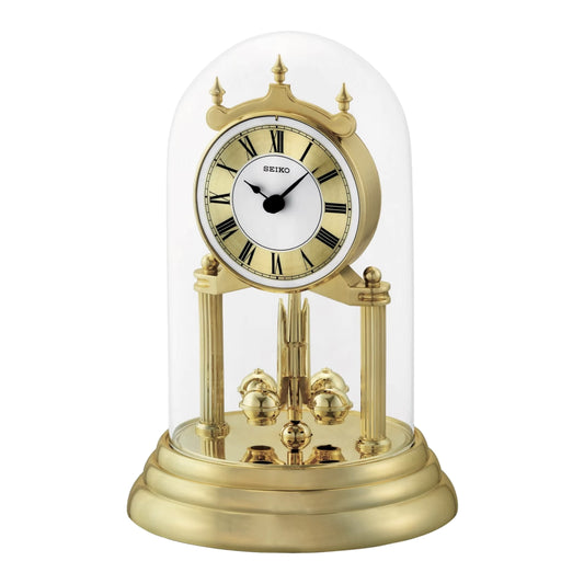 Seiko QHN006GLH "Golden" Anniversary Mantel & Table Clock with Rotating Decoration