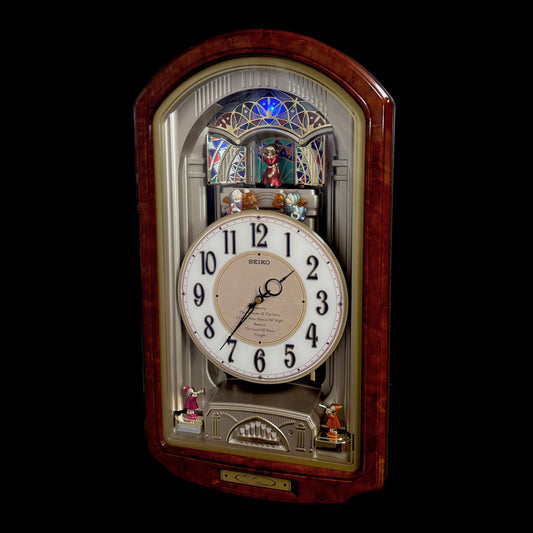 Seiko QXM123BRH "Broadway Showtunes Dropping Dial" Melodies in Motion Musical Moving Wall Clock with Popular Melodies
