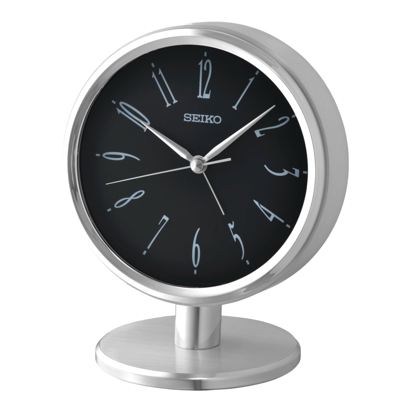 Seiko QXH186SLH "Ono" Modern Metal Desk & Table Clock with Alarm