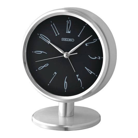 Seiko QXH186SLH "Ono" Modern Metal Desk & Table Clock with Alarm