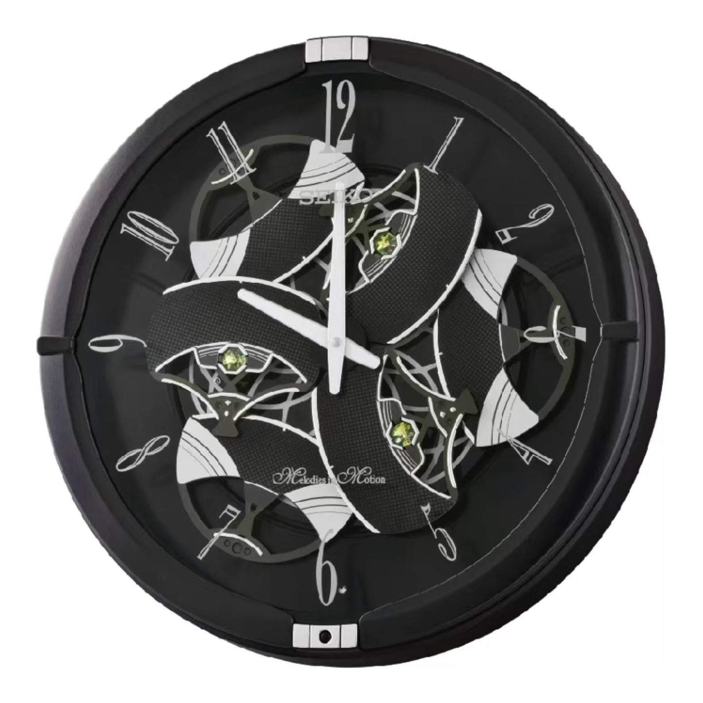 Seiko QXM621KRH “Onyx” Melodies in Motion Dancing Dial Musical Wall Clock with 40 Songs
