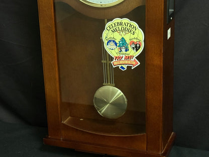 Rhythm “Celebration Time 314” Traditional Wooden Musical & Chiming Pendulum Wall Clock - CMJ314-R06