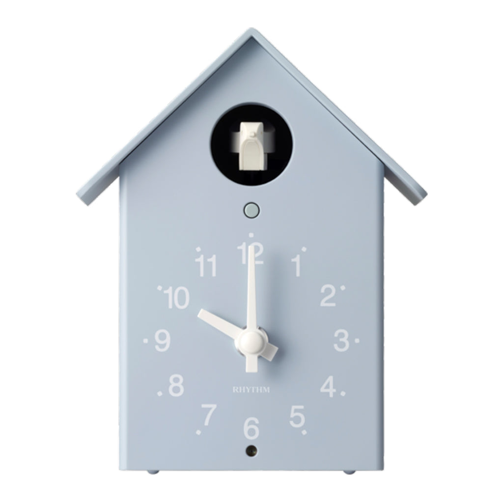 Rhythm “Tori House (Blue)” Modern Wall or Mantel Cuckoo Clock with Real Cuckoo Sound - 4RH797SR04