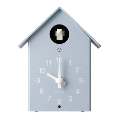 Rhythm “Tori House (Blue)” Modern Wall or Mantel Cuckoo Clock with Real Cuckoo Sound - 4RH797SR04