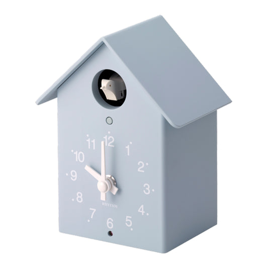 Rhythm “Tori House (Blue)” Modern Wall or Mantel Cuckoo Clock with Real Cuckoo Sound - 4RH797SR04