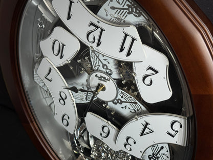 Rhythm "Anthology Espresso" Magic Motion Musical Wooden Wall Clock with Moving Dial - 4MH869WU06