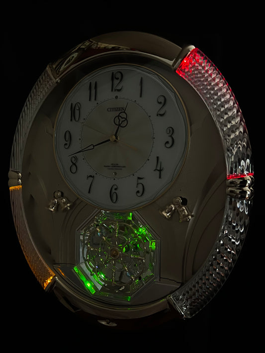 Citizen (Rhythm) "Pal Muse Lumière" Musical Motion Decorative Pendulum Wall Clock from Japan with LED Light Show - 4MN430-018