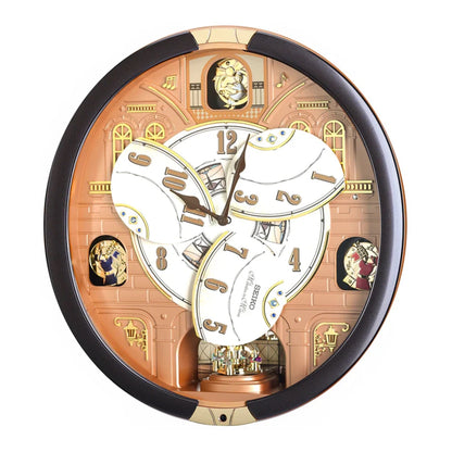 Seiko QXM601BRH “Brooklyn” Melodies in Motion Dancing Dial Musical Wall Clock with 19 Songs