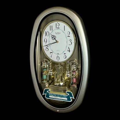 Rhythm "Small World Mènèt 3N" Magic Motion Musical Wall Clock from Japan with Animated Figurines - 4MH740RN19