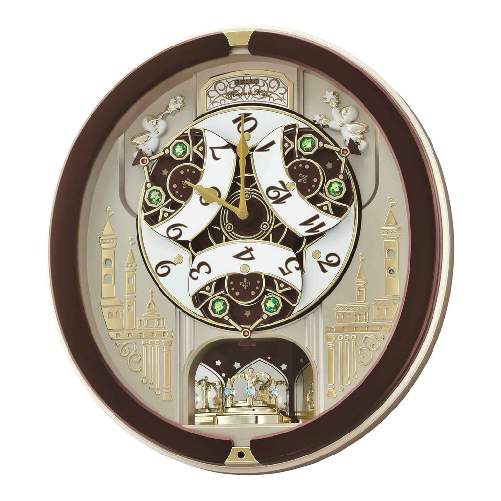 Seiko QXM291BRH "Spring Dance" Melodies in Motion Dancing Dial Musical Wall Clock with 18 Songs