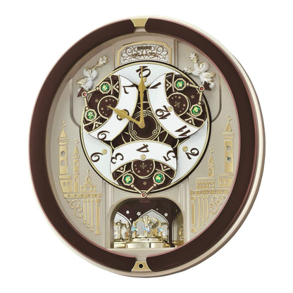 Seiko QXM291BRH "Spring Dance" Melodies in Motion Dancing Dial Musical Wall Clock with 18 Songs