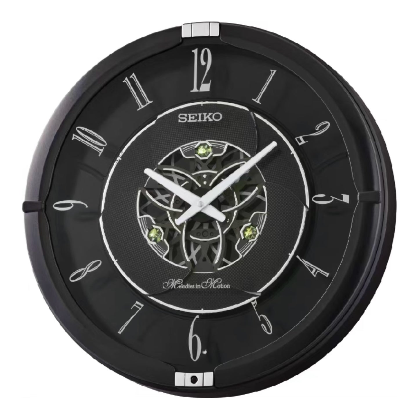 Seiko QXM621KRH “Onyx” Melodies in Motion Dancing Dial Musical Wall Clock with 40 Songs