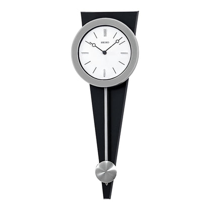Seiko QXC111SLH "Zing" Modern Wooden Pendulum Wall Clock with Curved Glass Crystal