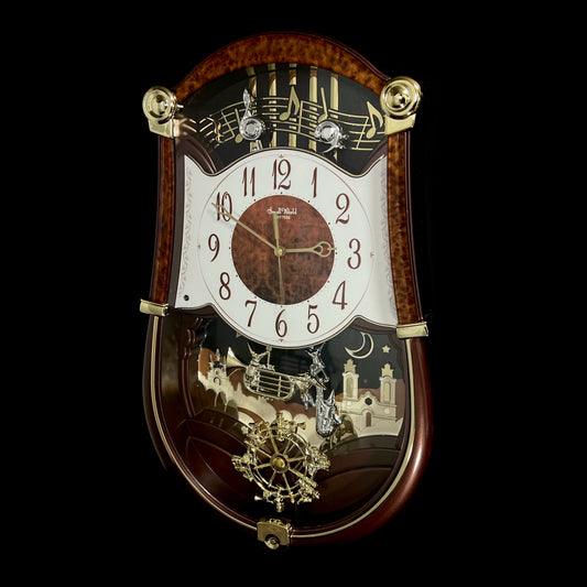 Rhythm “Concerto Entertainer II” Musical Motion Decorative Pendulum Wall Clock with Folk Songs - 4MH889WU23