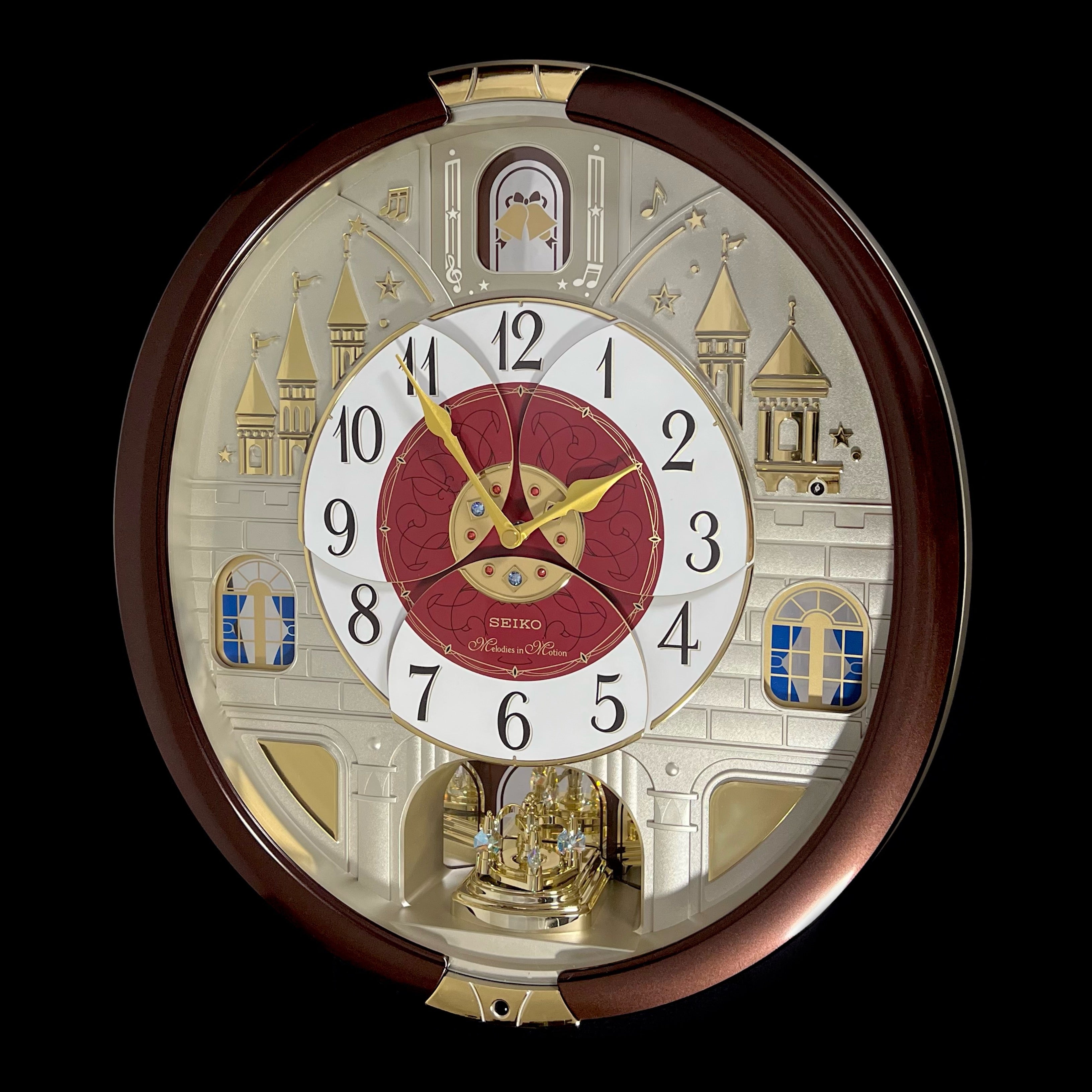 Seiko QXM565BRH "2016 Special Collector's Edition" Melodies in Motion Dancing Dial Musical Wall Clock with Music by The Beatles
