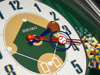 Seiko QXM256SRH "Baseball" Melodies in Motion Musical Moving Wall Clock with Americana Music