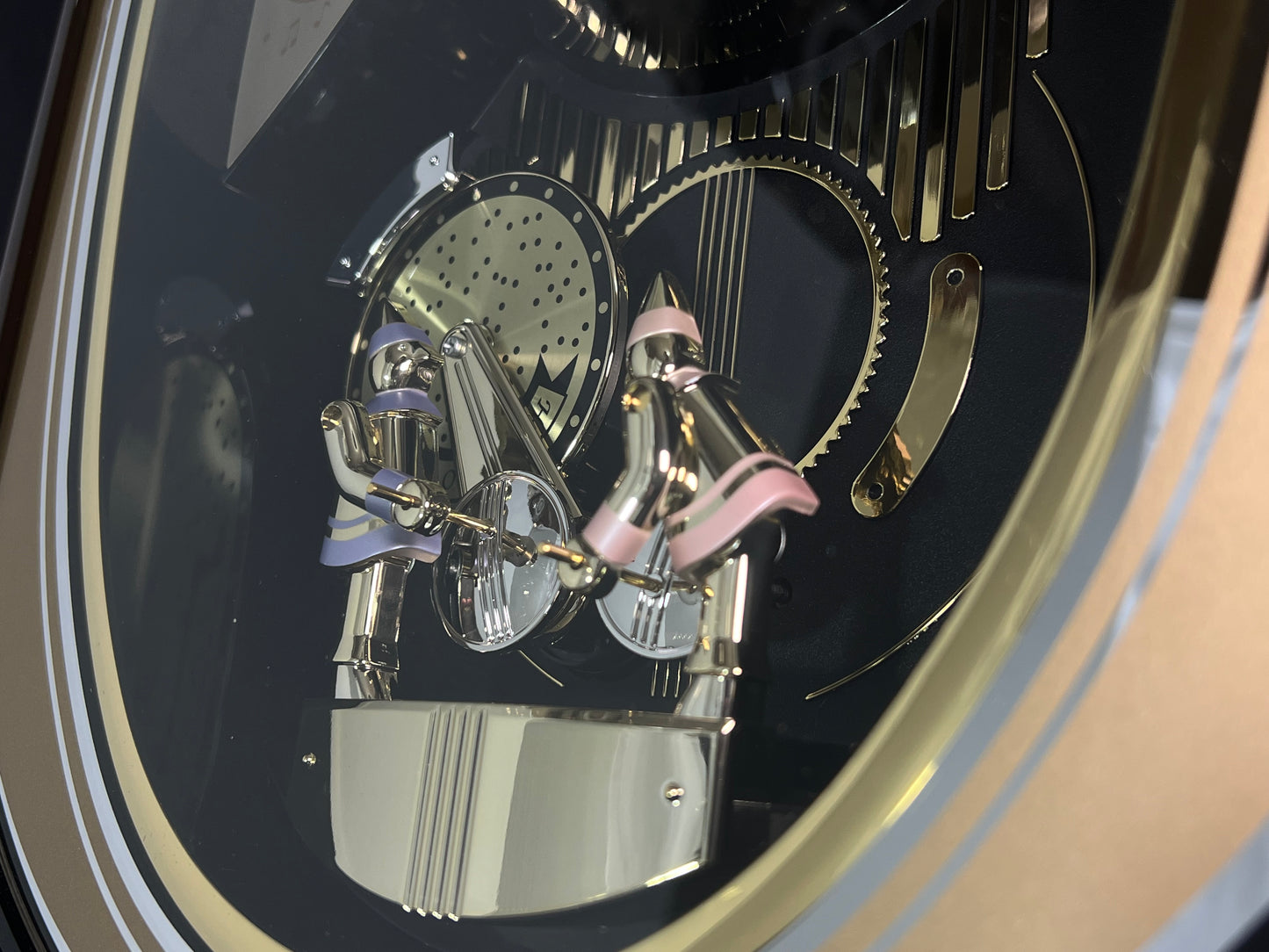 Seiko QXM124GRH "Music Disc Figurines" Melodies in Motion Musical Moving Wall Clock with Popular Music