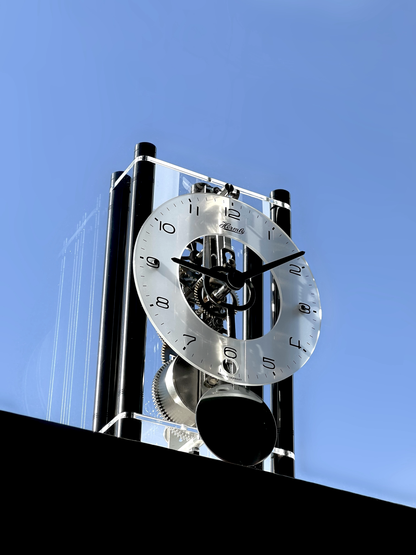 Hermle “Mikal (Black)” Mechanical 8-Day Skeleton Mantel Clock - 23021-740721