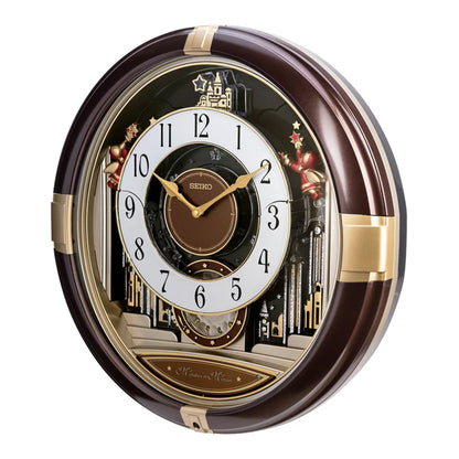 Seiko QXM613BRH “Hazel Trumpeting Angels” Melodies in Motion Jaw-Dropping Dial Musical Moving Wall Clock with 13 Songs